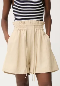 BOSS Orange pantaloni scurti de pentru femei, cu amestec de in C Tacolina imagine