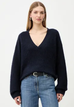 BOSS Orange pulover din amestec de lana culoarea bleumarin, 50549185 imagine