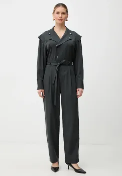 BOSS Orange salopeta C Darima culoarea gri, cu decolteu in v, 50552355 imagine