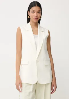 BOSS Orange vesta cu un singur rand de nasturi pentru femei, cu amestec de in C_Jakily imagine