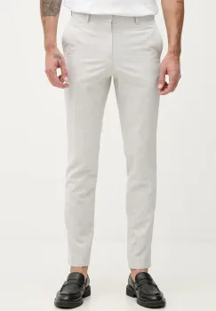 BOSS pantaloni slim fit pentru barbati, cu amestec de in Genius imagine