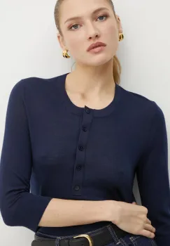 BOSS pulover de lana femei, culoarea albastru marin, light, 50530711 imagine