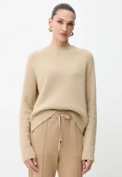 BOSS pulover din amestec de lana culoarea bej, 50478315 imagine