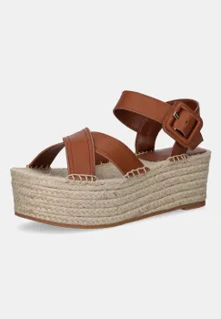 BOSS sandale de piele Machica culoarea maro, 50542356 imagine