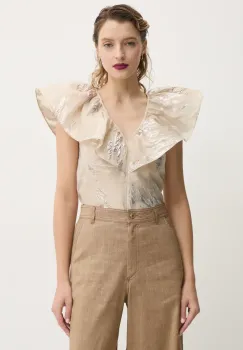 Bruuns Bazaar bluza femei, culoarea bej, modelator, BBW4450 imagine