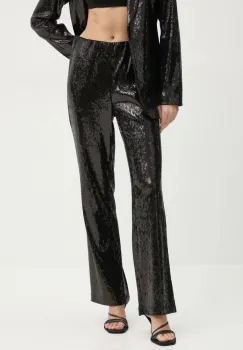 Bruuns Bazaar pantaloni femei, culoarea negru, drept, medium waist, BBW4072 imagine