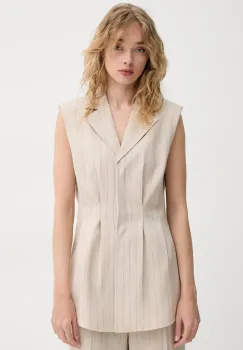 Bruuns Bazaar vesta culoarea bej, un singur rand de nasturi, BBW4414 imagine