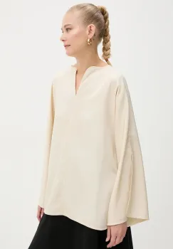 By Malene Birger bluza femei, culoarea bej, neted imagine