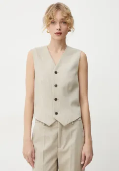 By Malene Birger vesta OCCA culoarea bej, un singur rand de nasturi, 103131 imagine