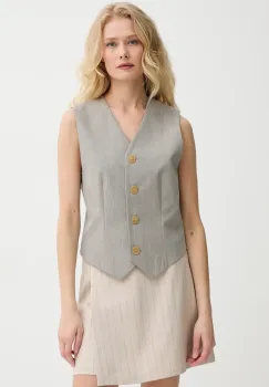 By Malene Birger vesta OCCA culoarea gri, un singur rand de nasturi, 103012 imagine