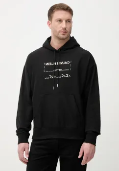 Calvin Klein Jeans hanorac cu gluga barbati cu bumbac imagine