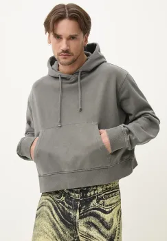 CAMPERLAB hanorac de bumbac barbati, culoarea gri, cu gluga, cu imprimeu, AU00018.001 imagine