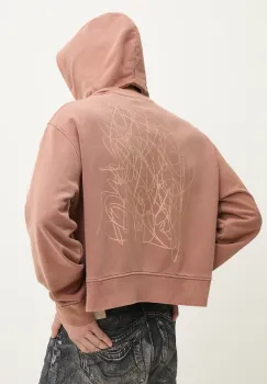 CAMPERLAB hanorac de bumbac barbati, culoarea portocaliu, cu gluga, cu imprimeu, AU00018.002 imagine