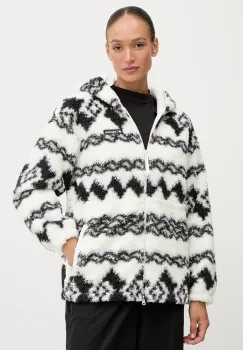 Columbia hanorac fleece Rare Escape culoarea negru, cu gluga, cu imprimeu, 2135371 imagine