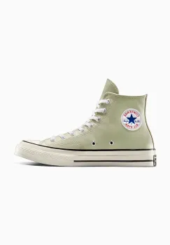 Converse tensi de piele Chuck 70 culoarea verde, A10549C imagine