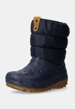 Crocs cizme de iarna copii CLASSIC NEO PUFF BOOT culoarea albastru marin, 207684 imagine