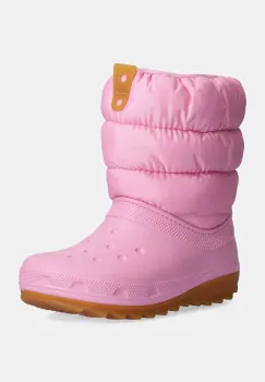 Crocs cizme de iarna copii CLASSIC NEO PUFF BOOT culoarea roz, 207684.G imagine