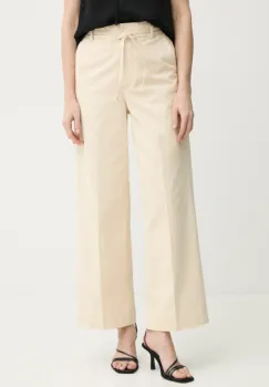Day Birger et Mikkelsen pantaloni de bumbac Jade culoarea bej, lat, high waist, DAY65243696 imagine