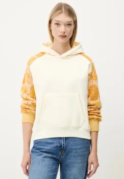 Desigual bluza MANI culoarea bej, cu gluga, modelator, 25WWSK07 imagine