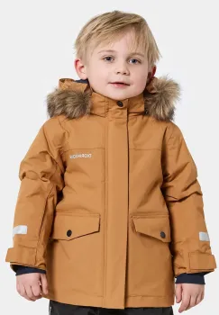 Didriksons geaca copii BJARVEN KIDS PARKA 4 culoarea maro, 505991 imagine