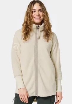 Didriksons hanorac fleece SALLY culoarea bej, uni, 505165 imagine