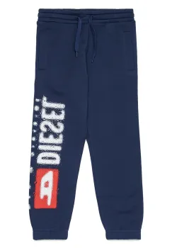 Diesel pantaloni de trening din bumbac pentru copii PANTLI TROUSERS culoarea bleumarin, cu imprimeu, J02445 imagine