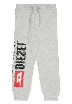 Diesel pantaloni de trening din bumbac pentru copii PANTLI TROUSERS culoarea gri, cu imprimeu, J02445 imagine