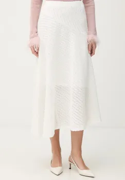 Dkny fusta culoarea bej, midi, evazati, P5JGTDPK imagine