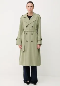 Dkny palton culoarea verde, de tranzitie, cu doua randuri de nasturi, DLEMPQ97 imagine