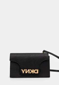 Dkny poseta de piele culoarea negru, R435OG58 imagine