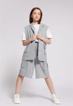 Dkny vesta copii culoarea gri, D62278 imagine