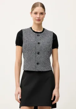 Dkny vesta culoarea bleumarin, un singur rand de nasturi, UK5TV354 imagine