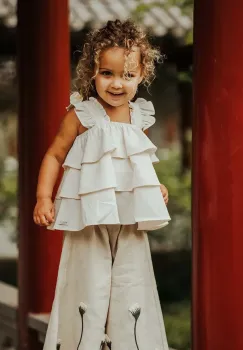 Donsje top copii Doortje Top culoarea alb, 4091800 imagine