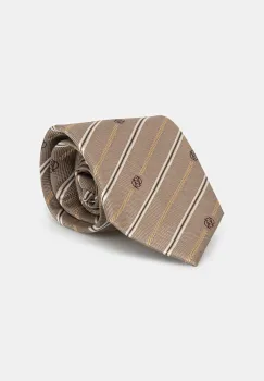 Drole de Monsieur cravata de matase La Cravate Rayure Monogramme imagine