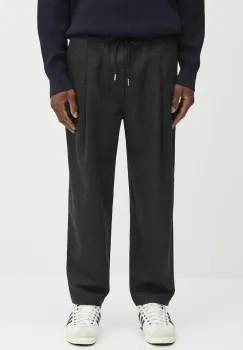 Drole de Monsieur pantaloni de lana Le Pantalon Cropped Flanelle culoarea gri, drept, H.BP167.WV008 imagine