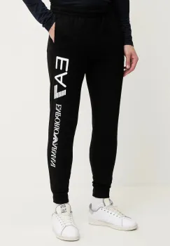 EA7 Emporio Armani pantaloni de trening din bumbac imagine