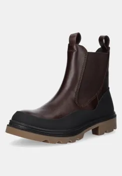 Ecco ghete chelsea de piele Grainer Chelsea culoarea maro, cu platforma, 214793-55275 imagine