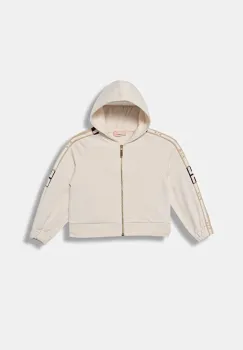 Elisabetta Franchi bluza din amestec de lana pentru copii culoarea bej, cu gluga, cu imprimeu, EGFE057.0.FF002 imagine