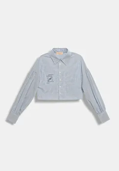 Elisabetta Franchi camasa de bumbac pentru copii EFCA273.0.CR020 imagine