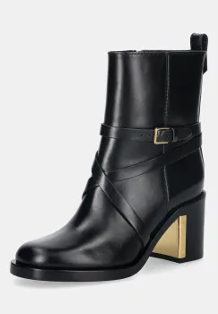 Elisabetta Franchi cizme de piele culoarea negru, cu toc drept, SA85B56E2 imagine