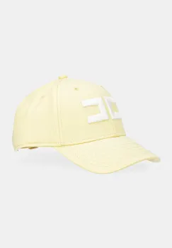Elisabetta Franchi sapca de baseball din bumbac culoarea galben, cu imprimeu, CL06F51E2 imagine