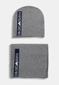 Emporio Armani palarie si esarfa din amestec de lana pentru copii imagine