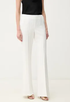 Ermanno Scervino pantaloni femei, culoarea alb, lat, high waist, 56TP004EV7 imagine