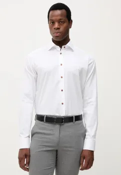 Eton camasa din bumbac culoarea alb, cu guler clasic, slim, 100013892 imagine