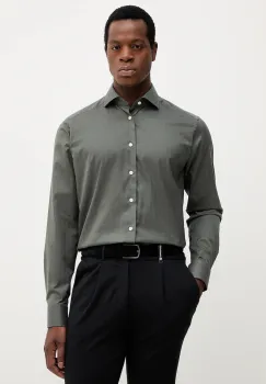 Eton camasa din bumbac culoarea verde, cu guler italian, slim, 100013963 imagine