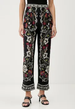 Farm Rio pantaloni culoarea negru, drept, high waist, 350100 imagine