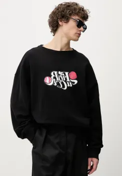 Fiorucci hanorac de bumbac Curly Lollipop Logo Relaxed Fit Sweatshirt barbati, culoarea negru, cu imprimeu, U02SPSCR188CJ05BK02 imagine