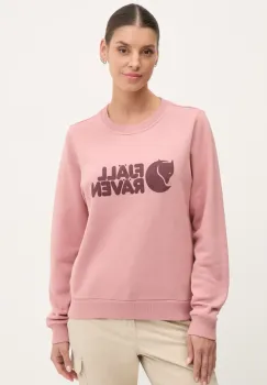Fjallraven bluza trening Fjallraven Logo culoarea roz, cu imprimeu, F84143 imagine
