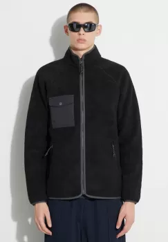 Fjallraven bluza Vardag Pile barbati, culoarea negru, neted imagine