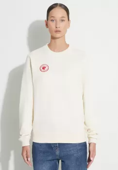 Fjallraven hanorac de bumbac 1960 Logo femei, culoarea bej, cu imprimeu imagine